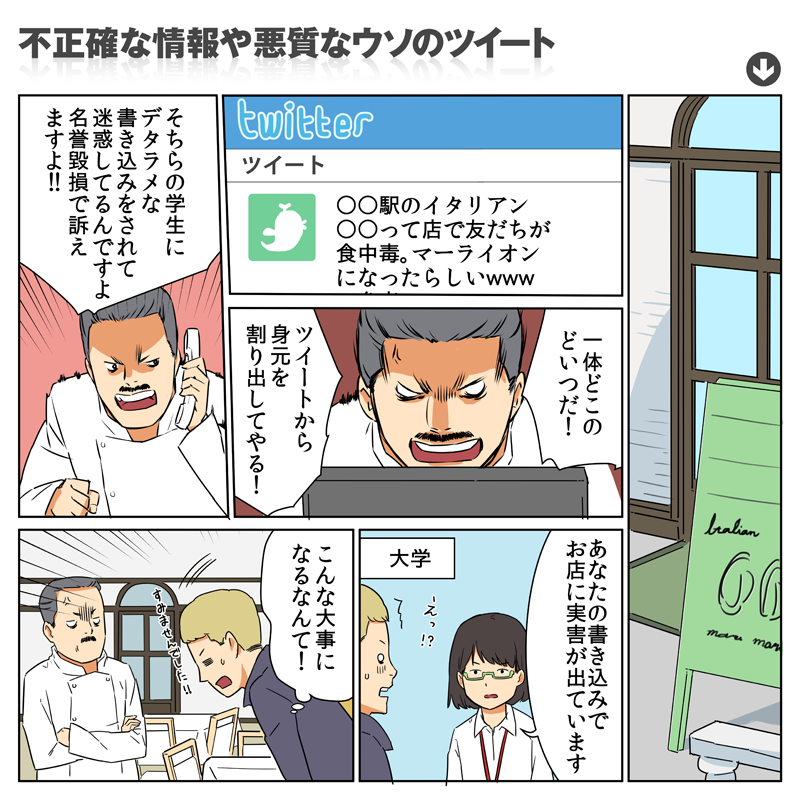 招いた結果：不正確な情報や、悪質なウソのツイート